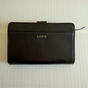 Lodis Black Leather Card Holder wallet